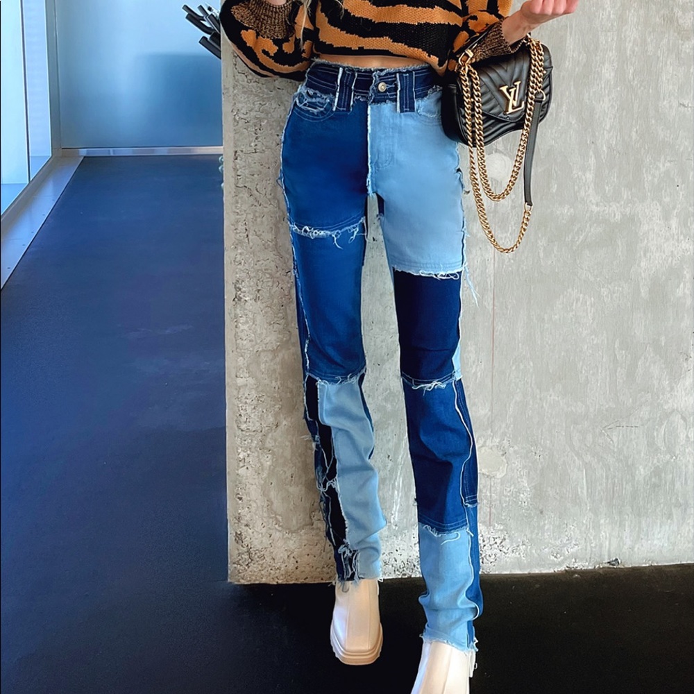 Fashion Nova Patchwork Jeans NWT